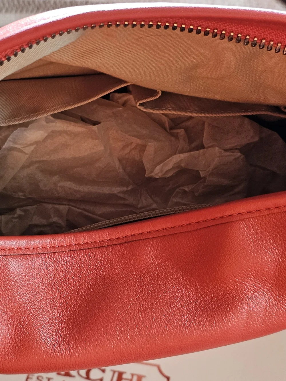 Coach Red Leather Hobo Bag